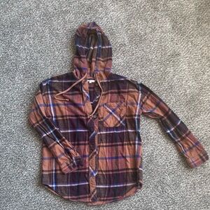Plaid Hooded Oversized Shacket